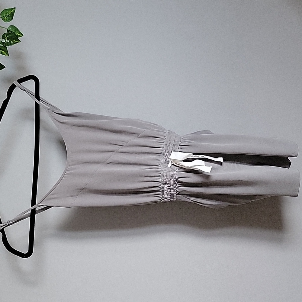 Women's Grey Sleeveless Jumpsuit with Drawstring Waist